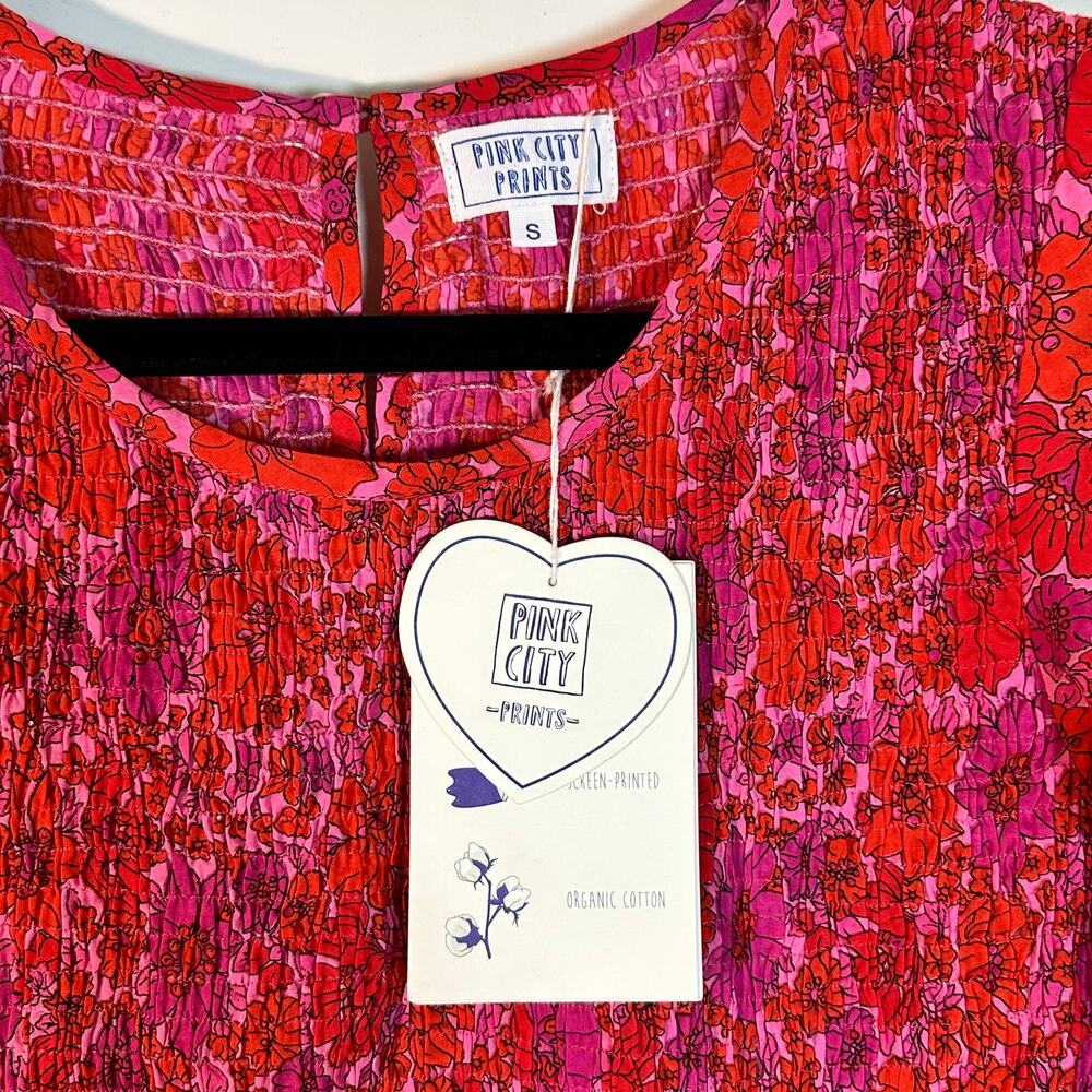 Tuckernuck Raspberry Floral Smocked Midi Dress - Picture 8 of 9